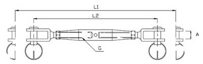 Blue Wave Marine Rigging Screw Metric Fork-Fork